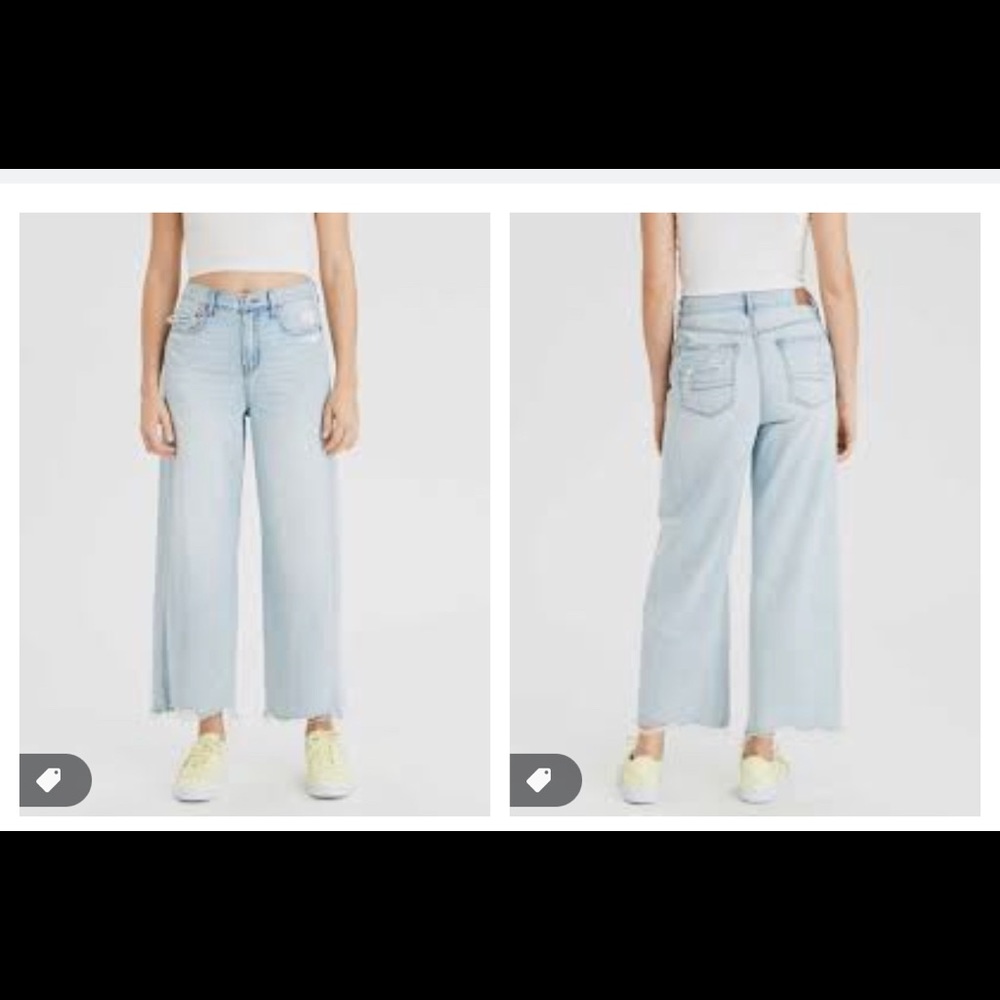 NWOT American Eagle hi rise wide leg crop jeans size woman’s 14
